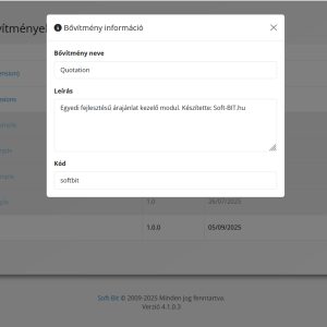 Árajánlat kezelő modul – Quotation CRM