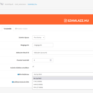 Számlázz.hu integráció opencart3-hoz