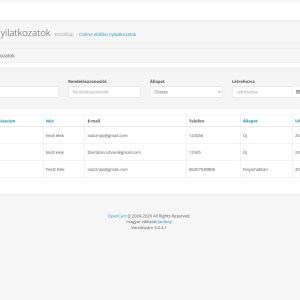 Online elállási nyilatkozat opencart3 webáruházakhoz